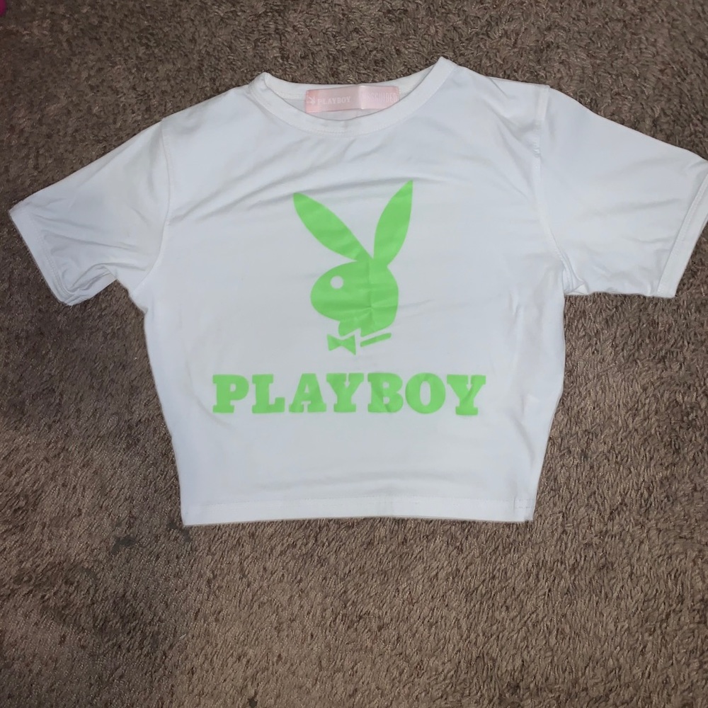 Cropped playboy tee